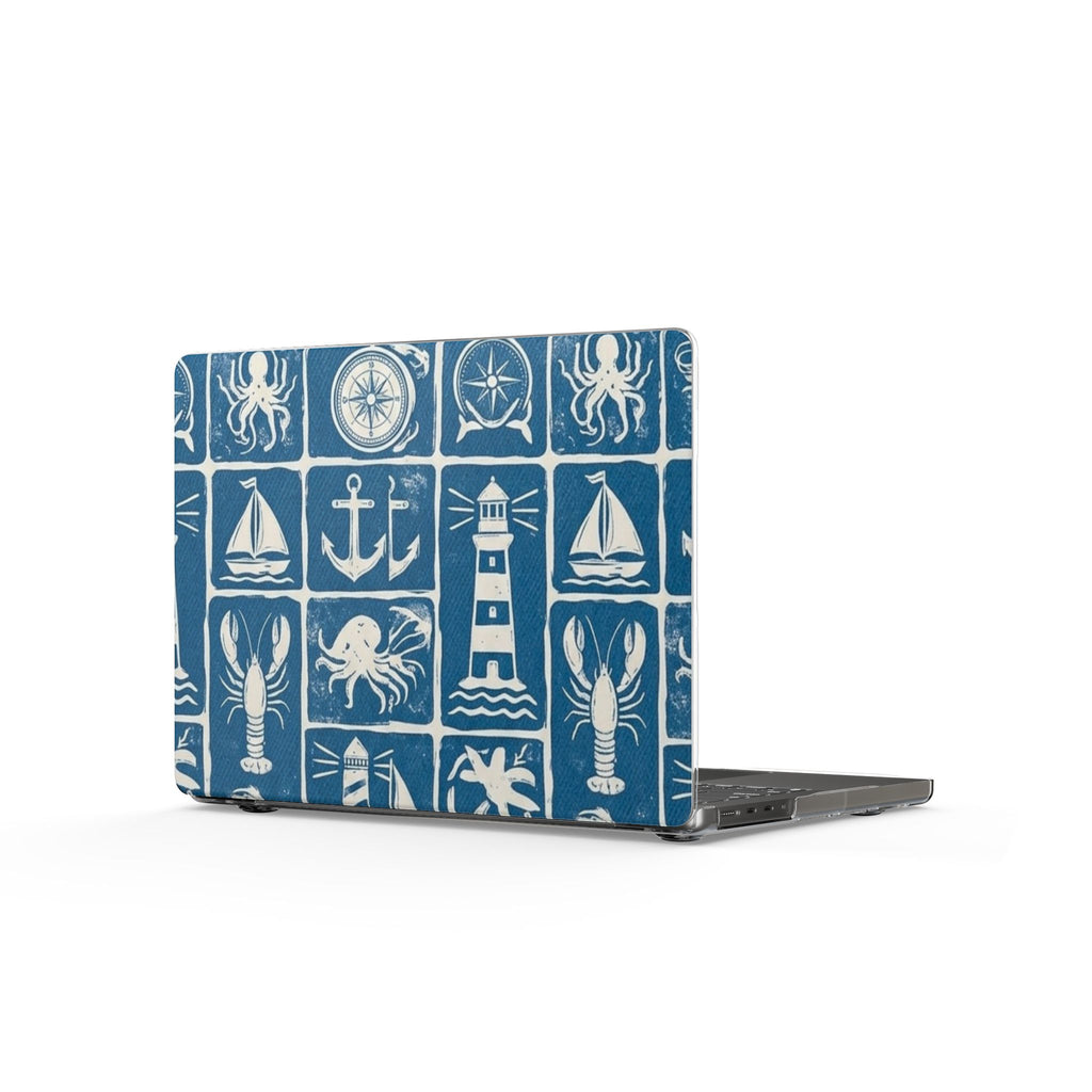 Nautical MacBook Case — Lighthouse, Anchor & Sea Creatures Design