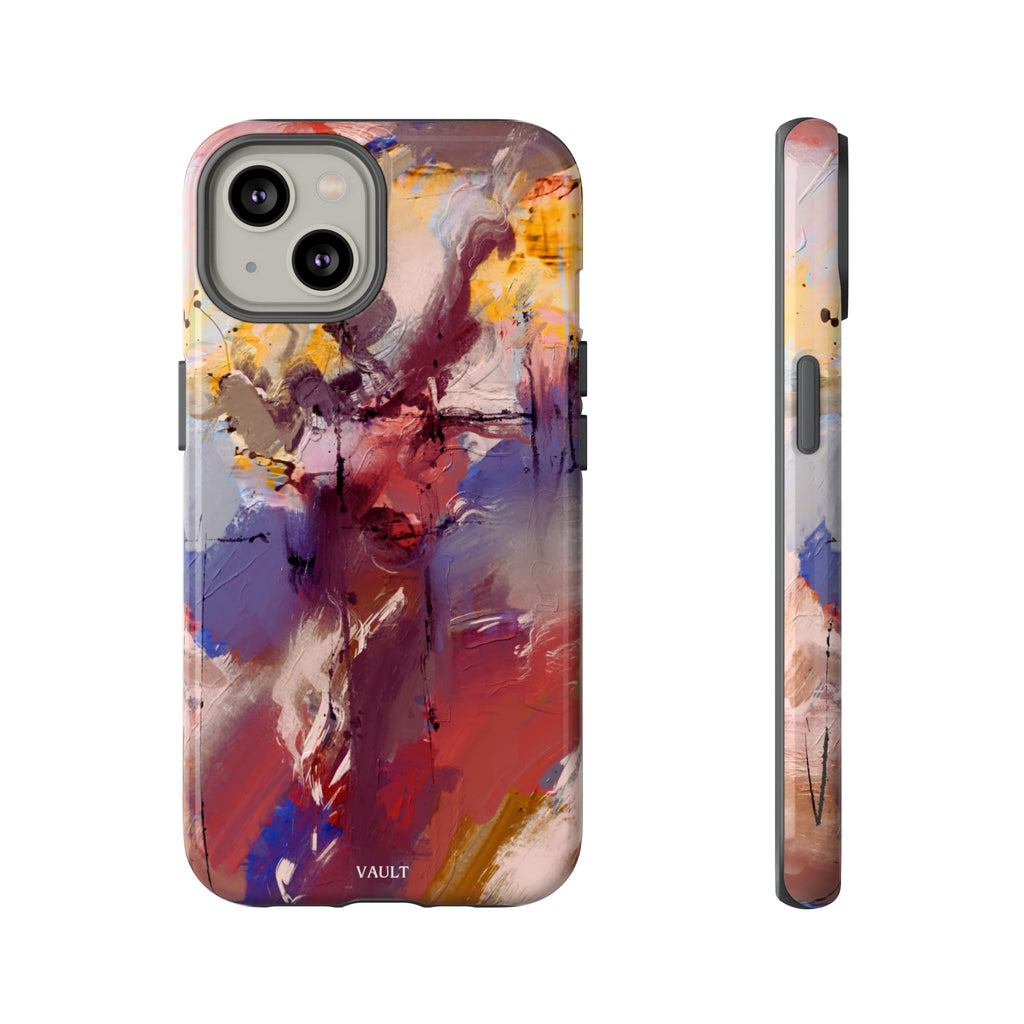 Abstract Brushstroke Tough Phone Case — Colorful Protective iPhone Cover