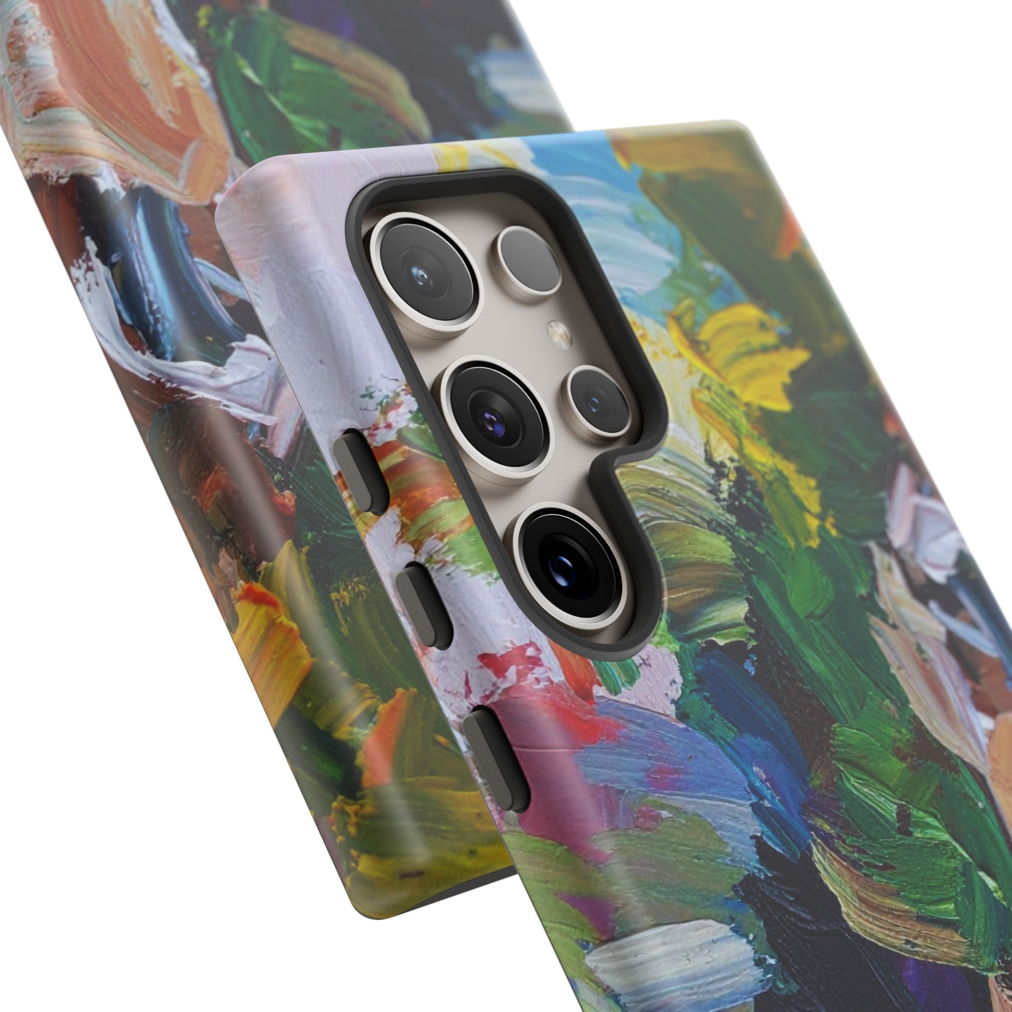 Abstract Paint Brushstroke Phone Case — Colorful Artistic Tough Case
