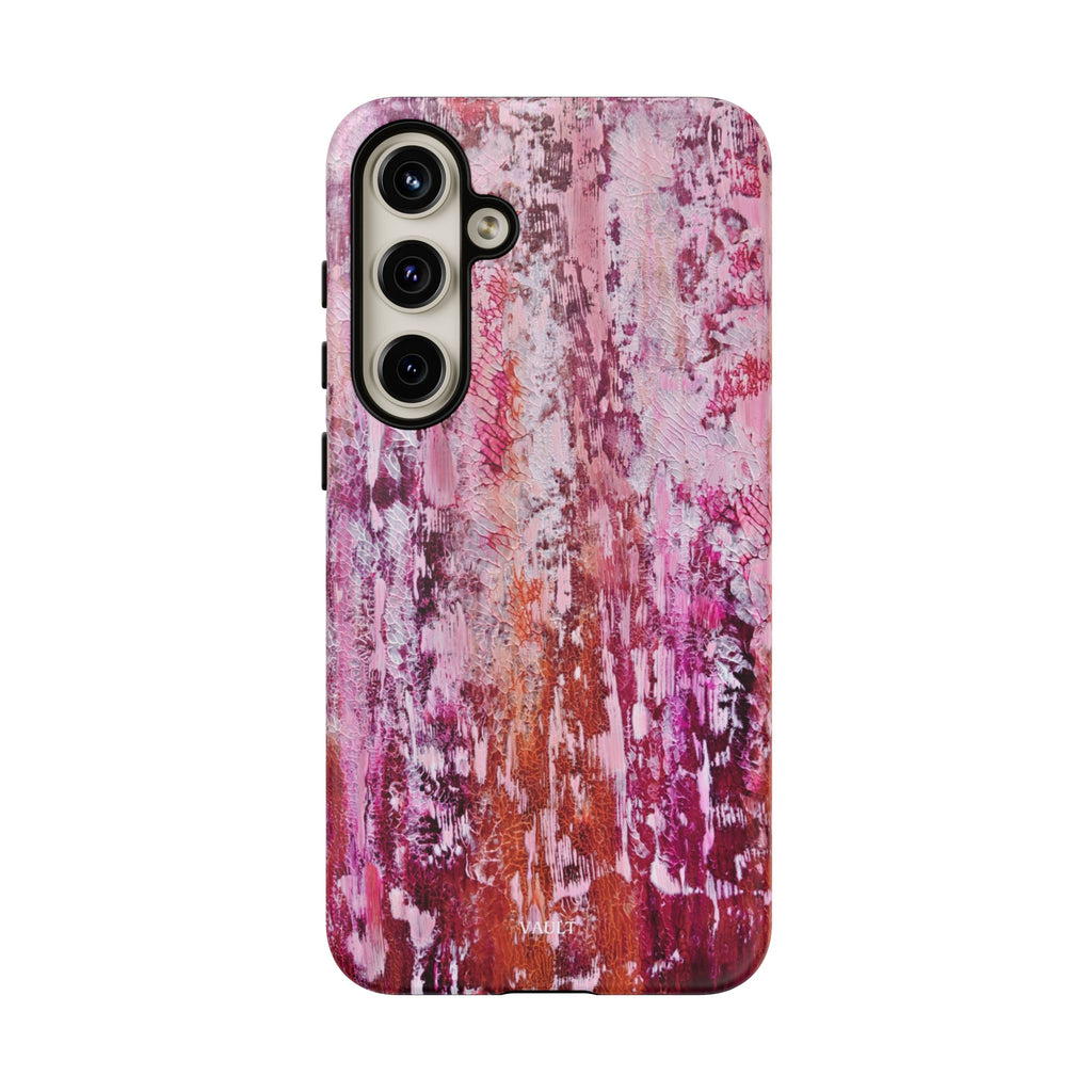 Pink Abstract Art Tough Phone Case — Protective Artistic Phone Cover