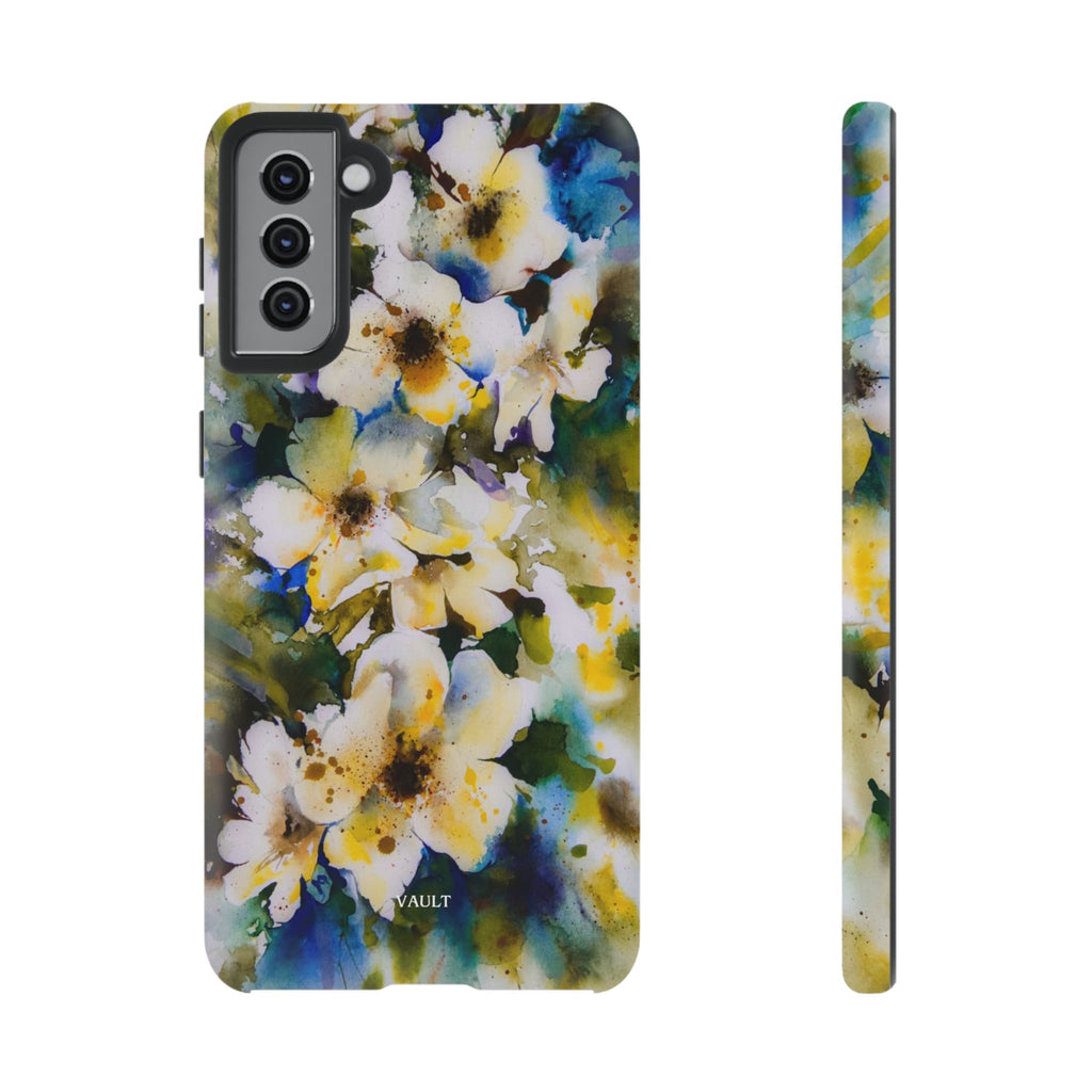 Floral Watercolor Tough Case – Yellow White Blossom Phone Cover