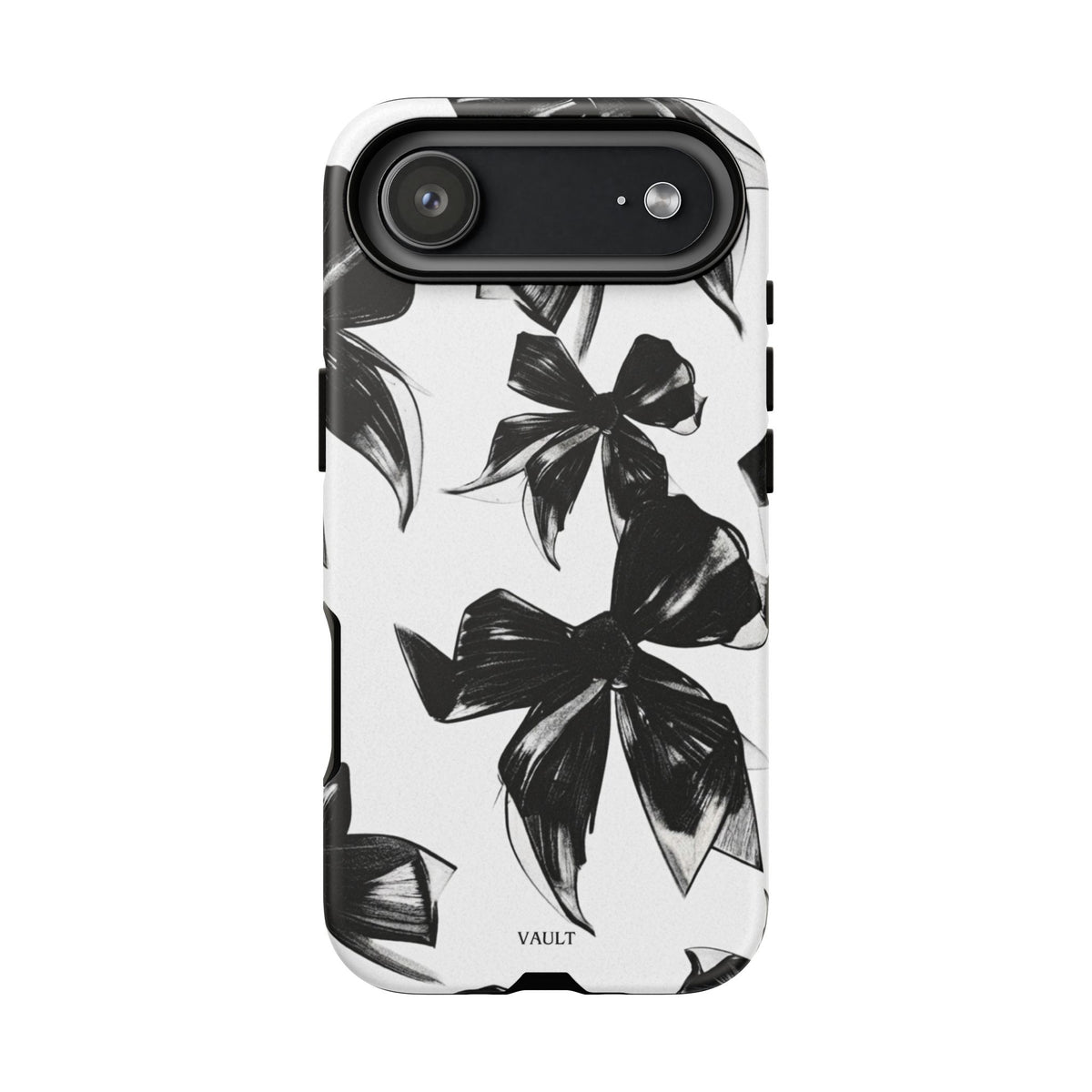 Floral Brushstroke Phone Case — Black & White Botanical Tough Case