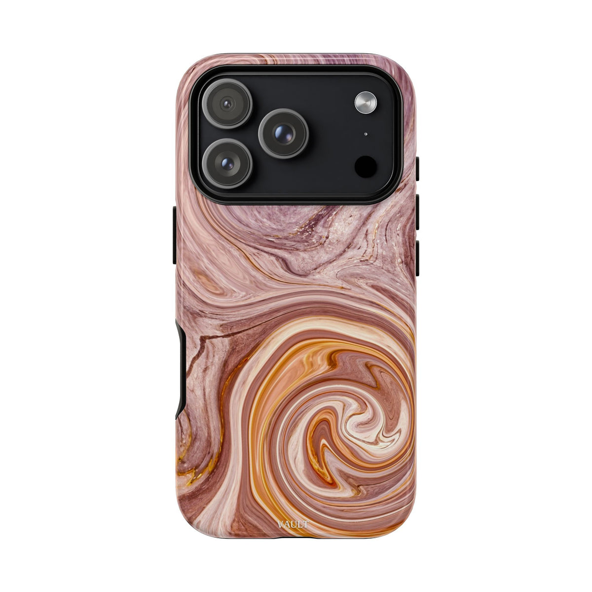 Marble Swirl Phone Case — Pink & Gold Abstract Tough Case