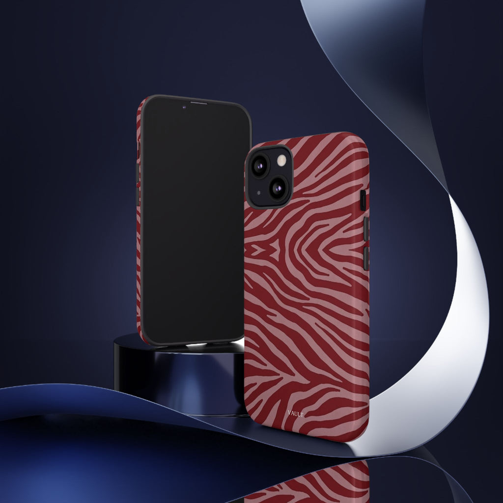Red Zebra Print Tough Phone Case