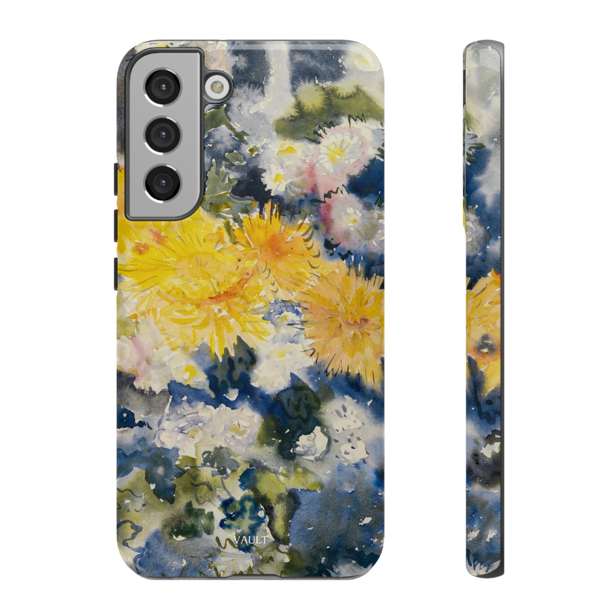 Floral Watercolor Phone Case – Yellow Chrysanthemums Design
