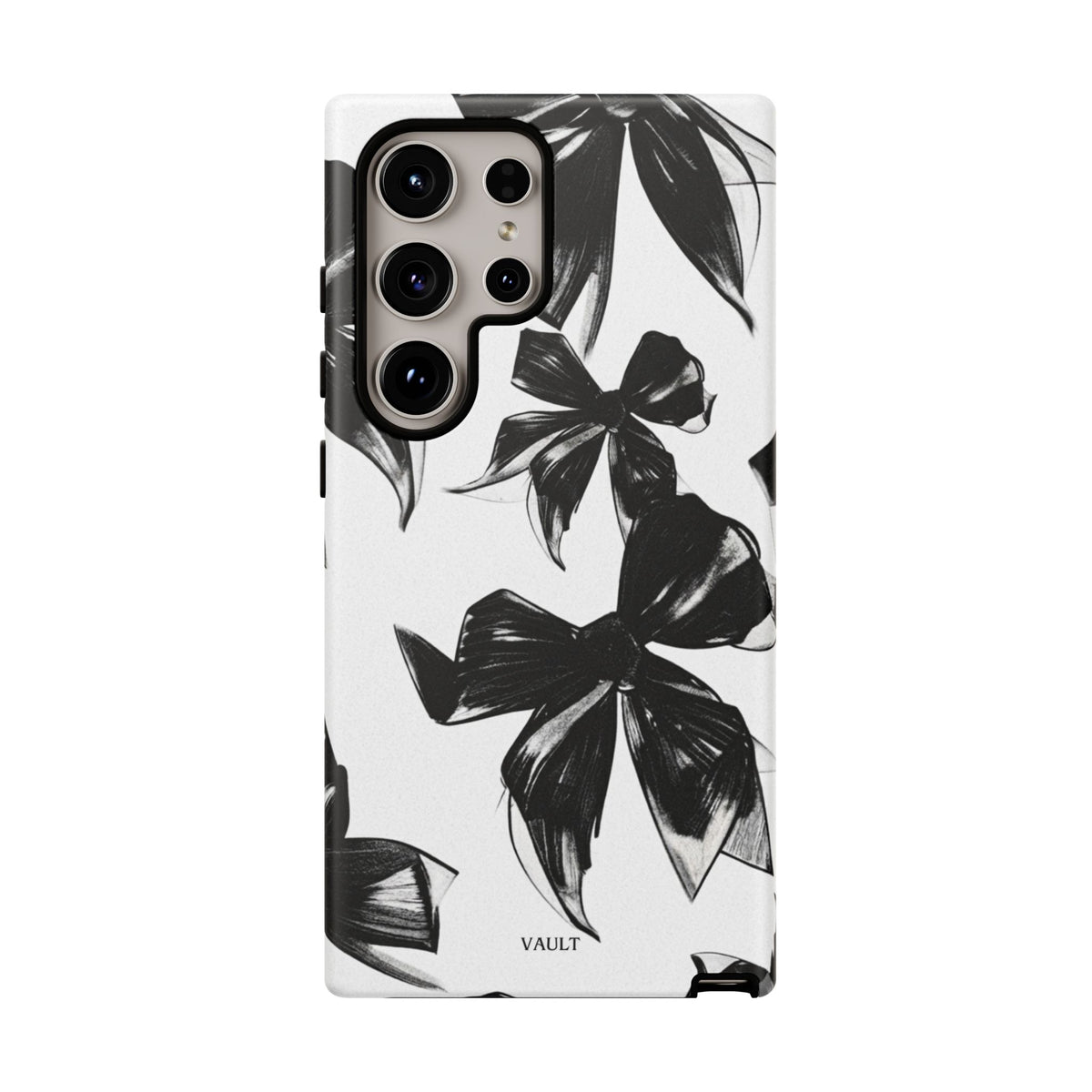 Floral Brushstroke Phone Case — Black & White Botanical Tough Case