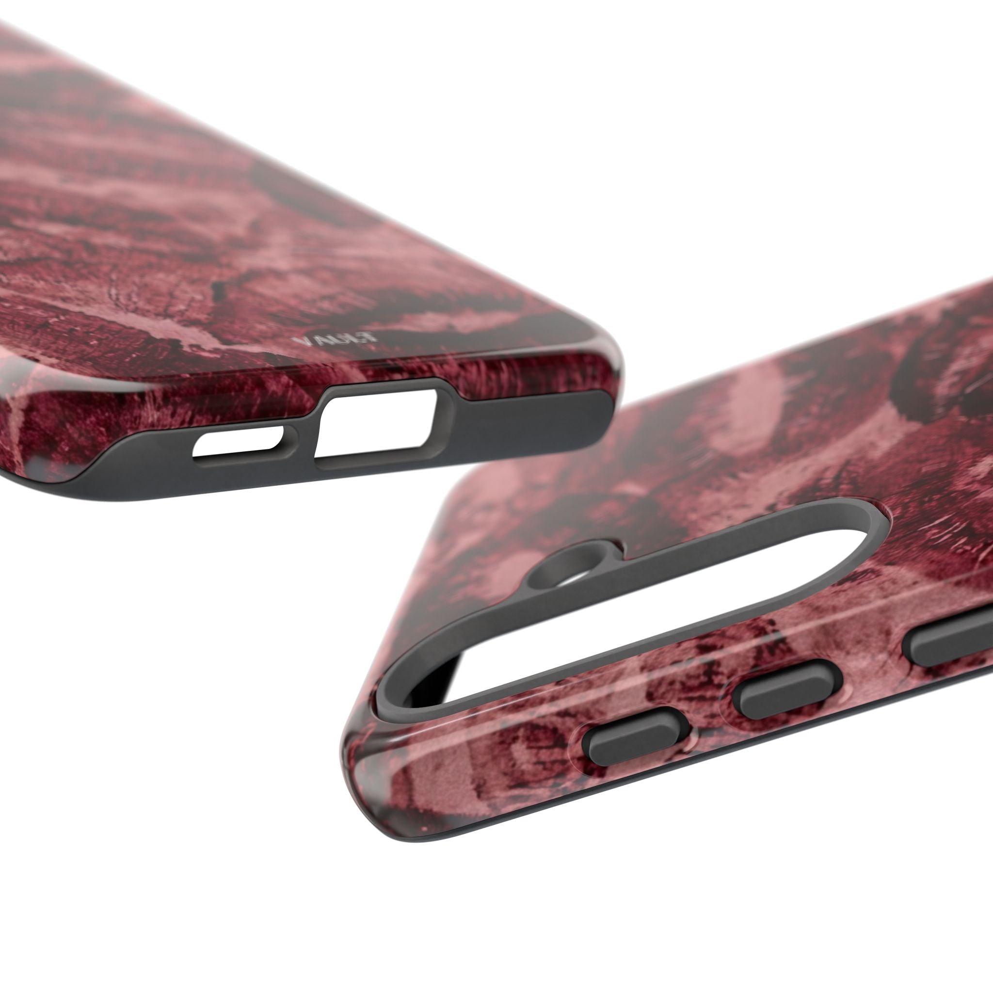 Kiss Print Phone Case – Burgundy Lip Pattern Protective Phone Cover