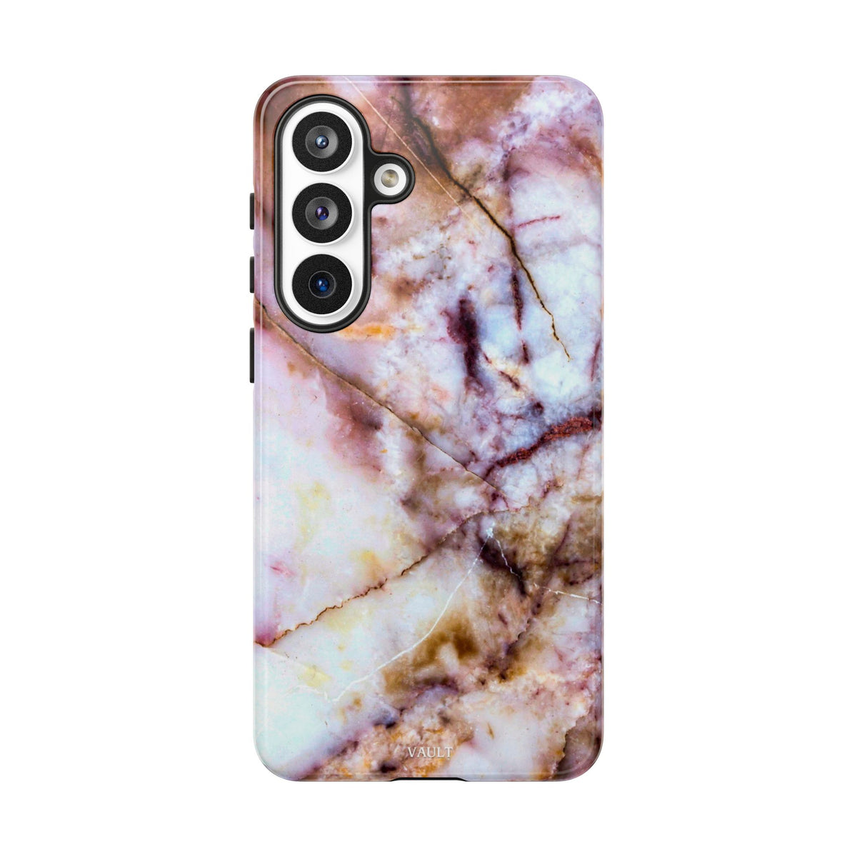 Marble Vein Tough Phone Case — Pink Quartz Protective Cover