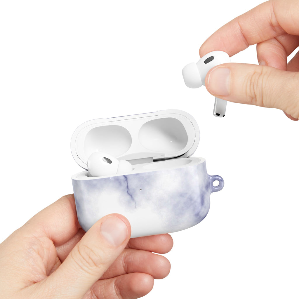 Marble Purple AirPod Case with Gold Veining — Elegant Protective Cover