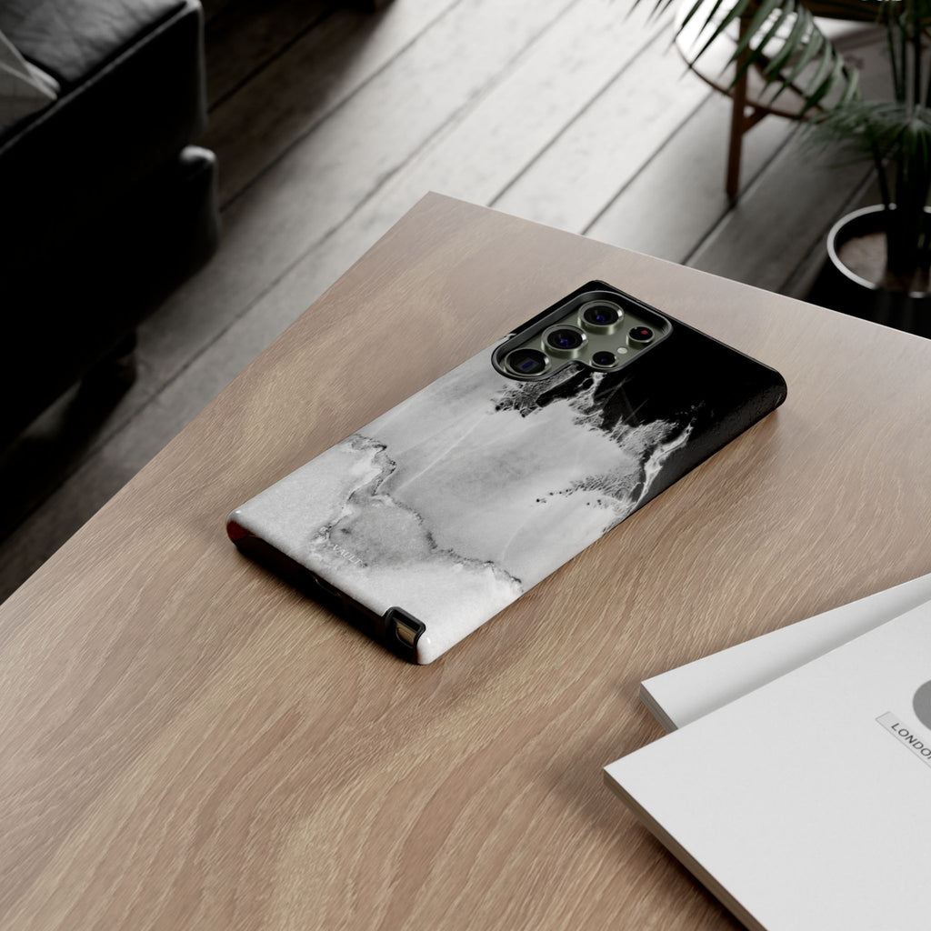 Marble Ink Tough Case — Black & White Abstract Phone Cover