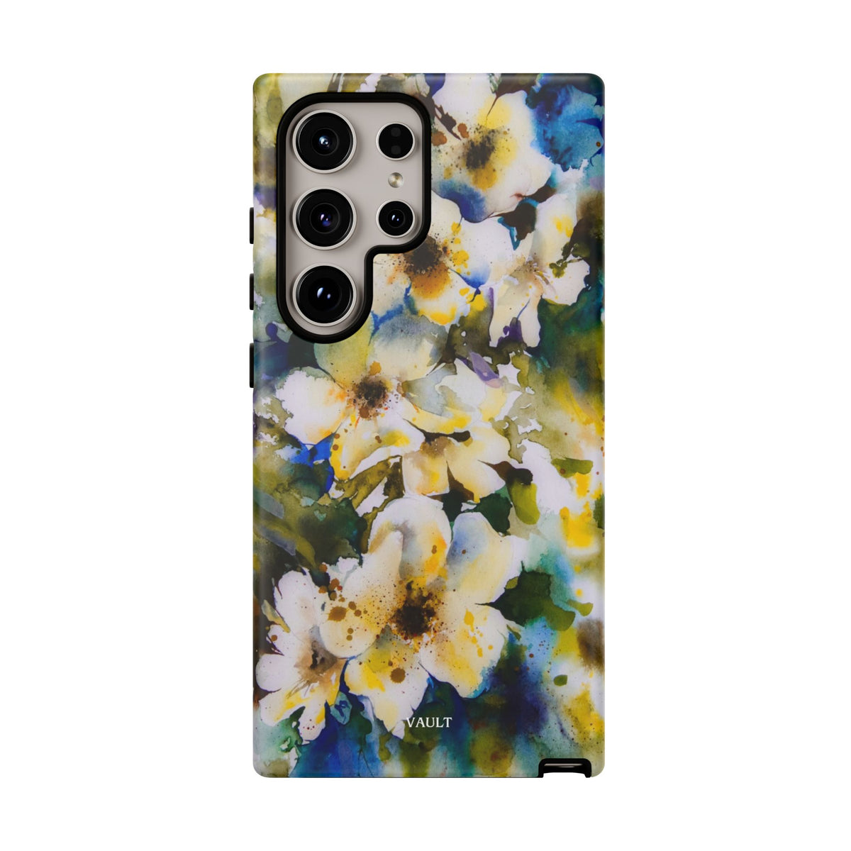 Floral Watercolor Tough Case – Yellow White Blossom Phone Cover