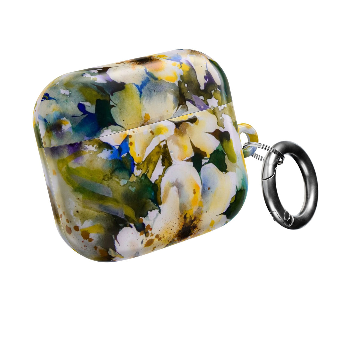 Floral Watercolor AirPod Case — White & Yellow Blossom Protective Cover