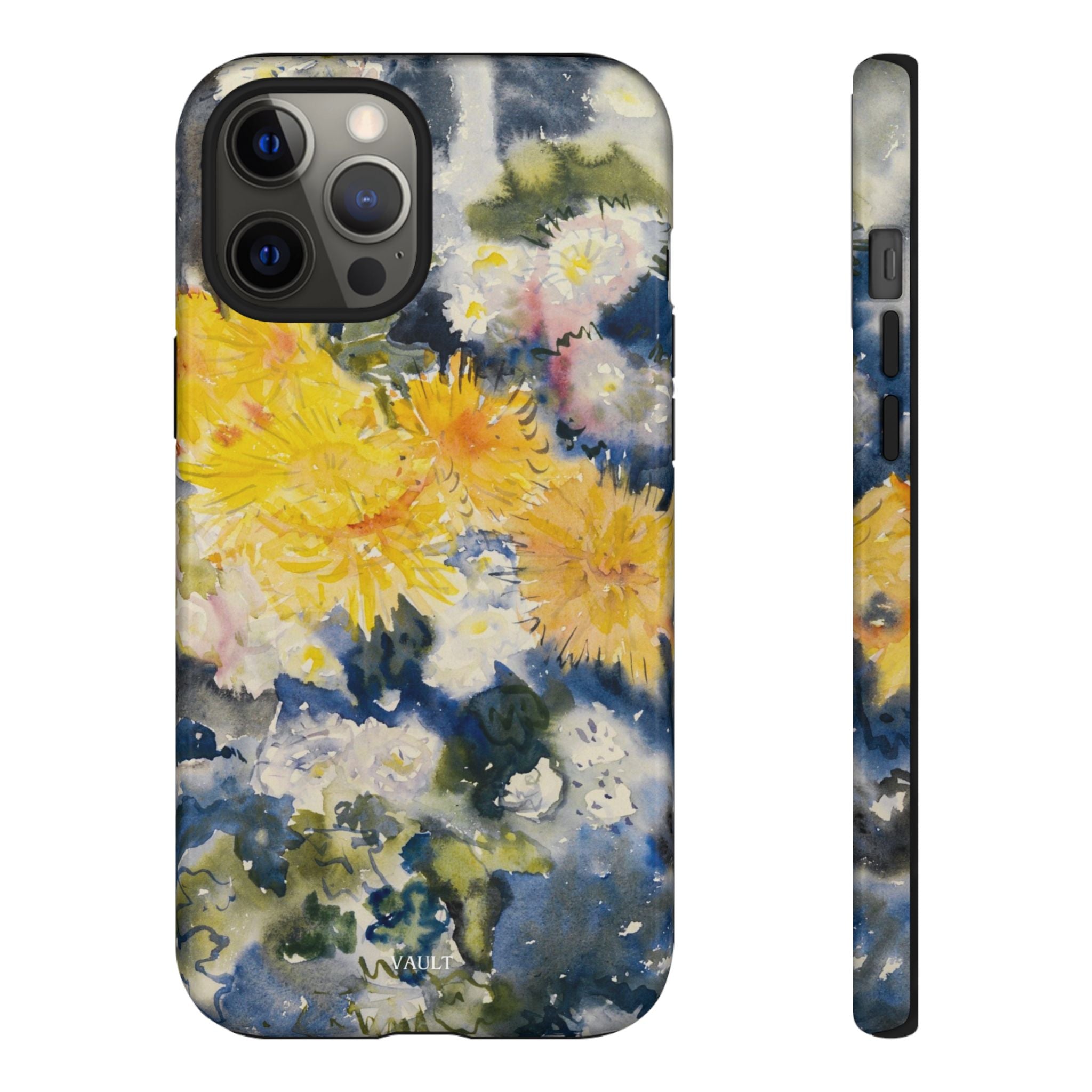 Floral Watercolor Phone Case – Yellow Chrysanthemums Design