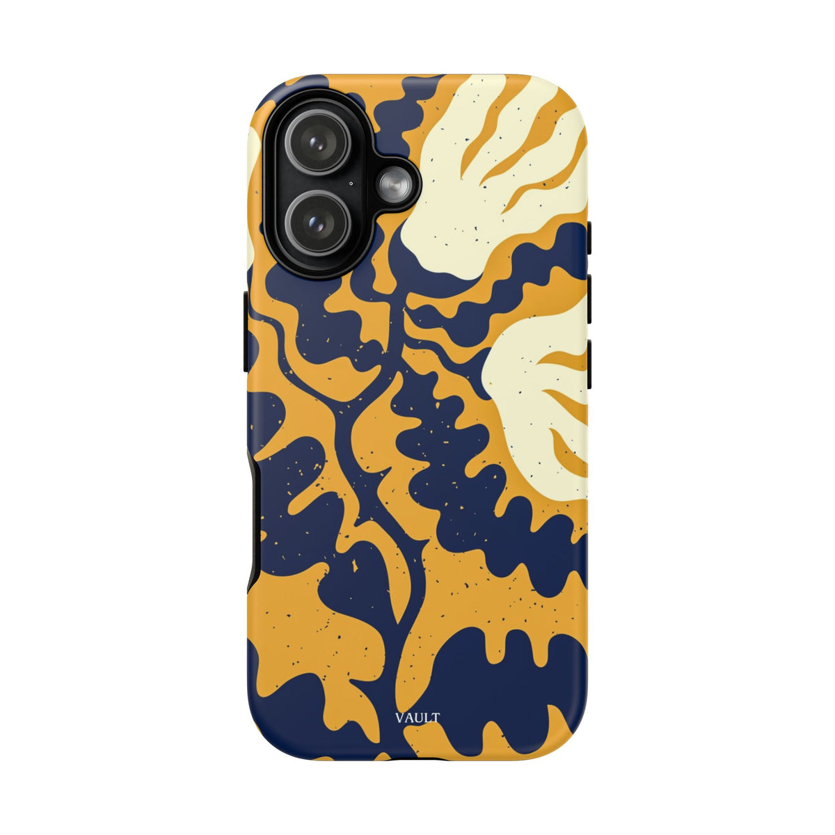 Bold Abstract Floral Phone Case (Navy & Mustard)