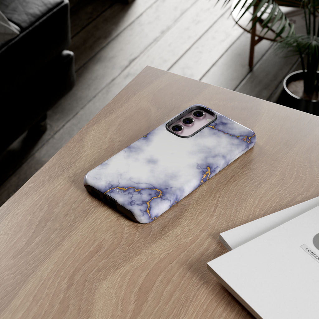 Purple Marble Tough Phone Case with Gold Veins