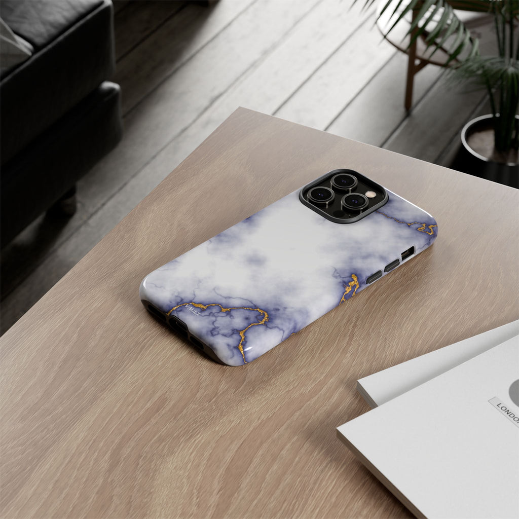 Purple Marble Tough Phone Case with Gold Veins