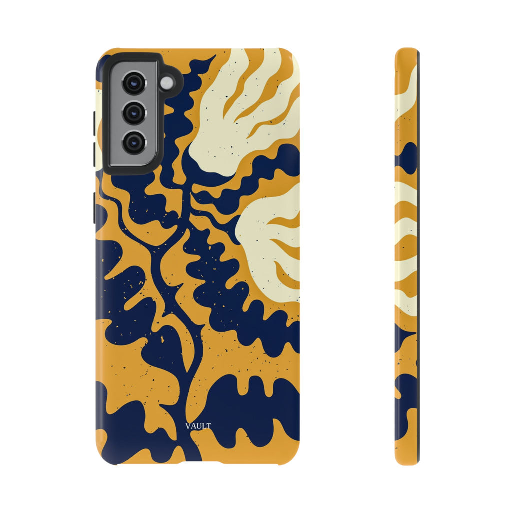 Bold Abstract Floral Phone Case (Navy & Mustard)
