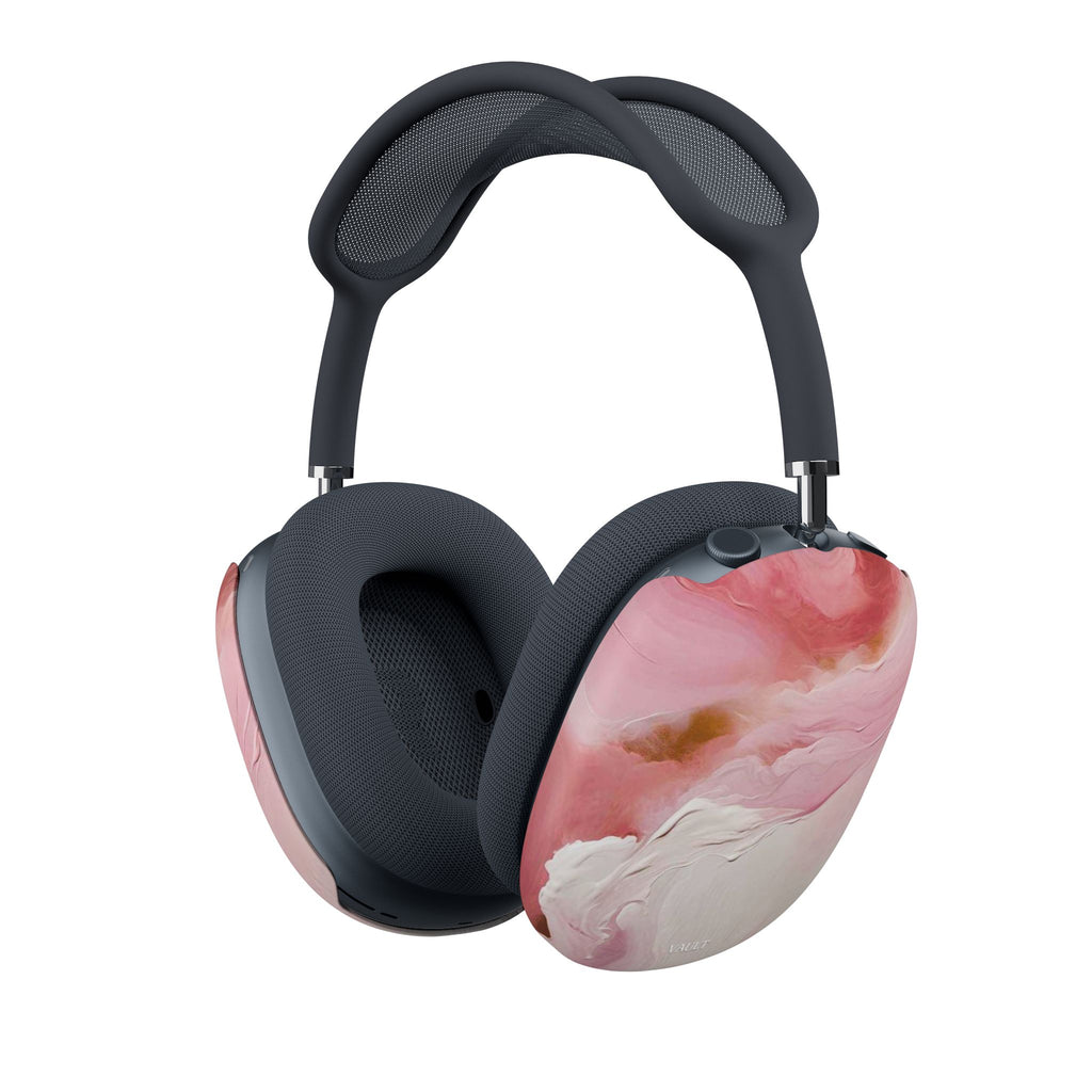 Pink Marble AirPods Max Case — Swirl Protective Cover for Headphones