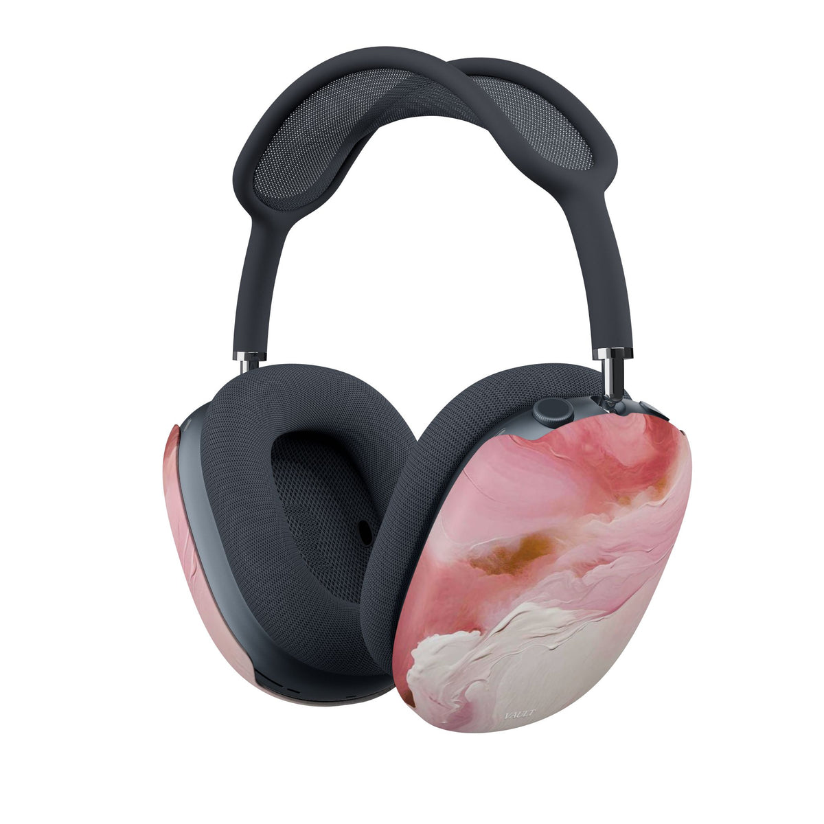 Pink Marble AirPods Max Case — Swirl Protective Cover for Headphones