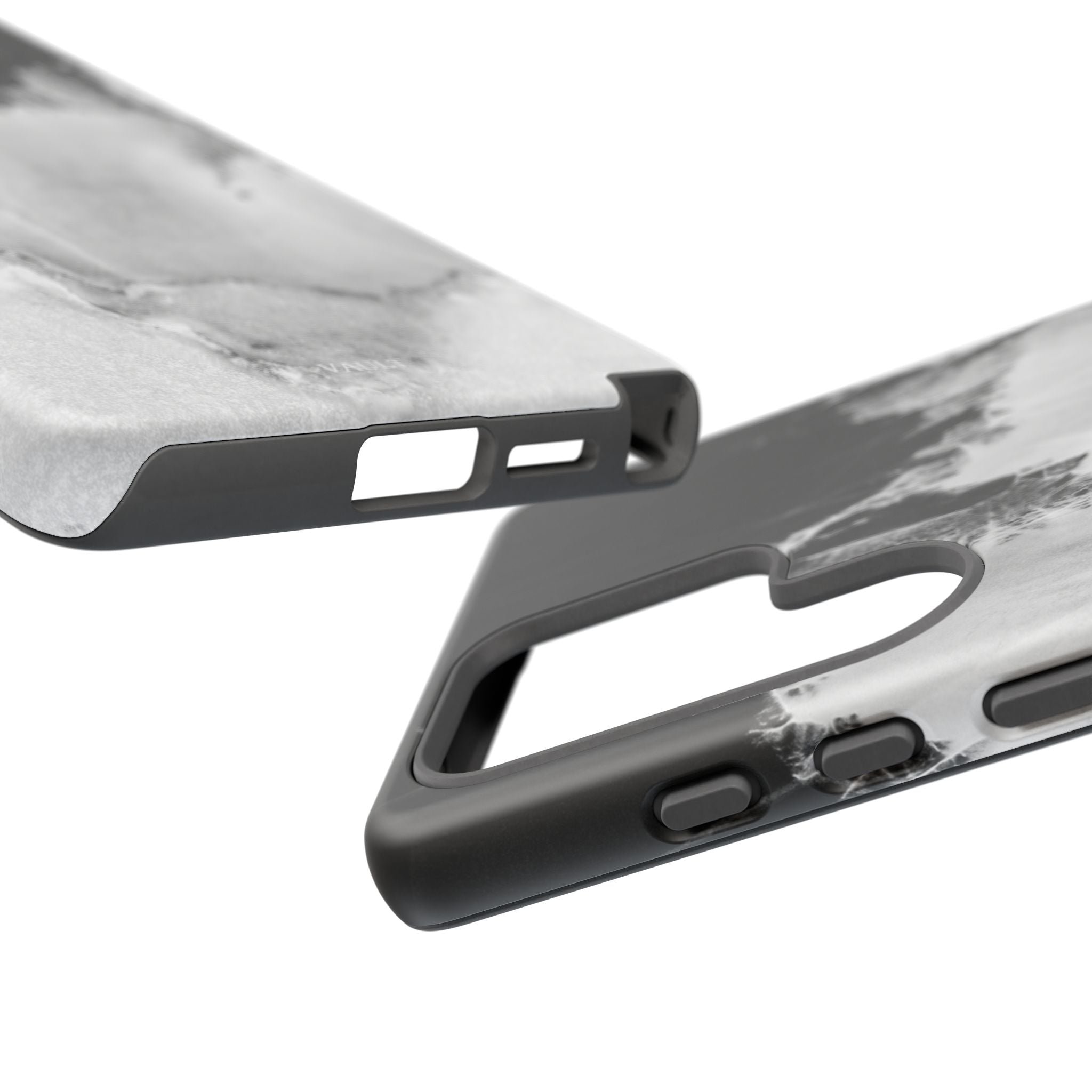 Marble Ink Tough Case — Black & White Abstract Phone Cover