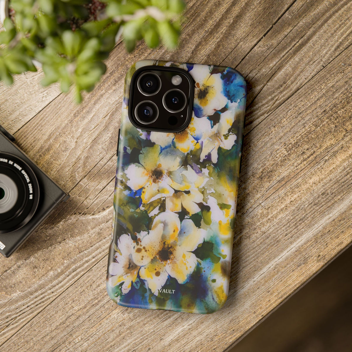 Floral Watercolor Tough Case – Yellow White Blossom Phone Cover