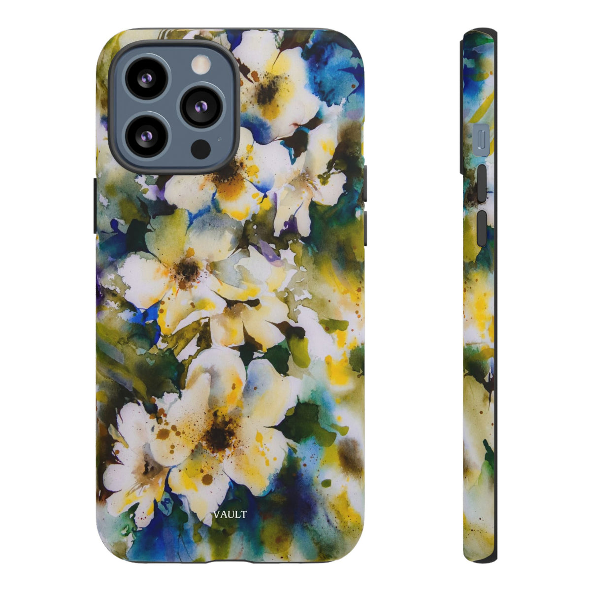Floral Watercolor Tough Case – Yellow White Blossom Phone Cover