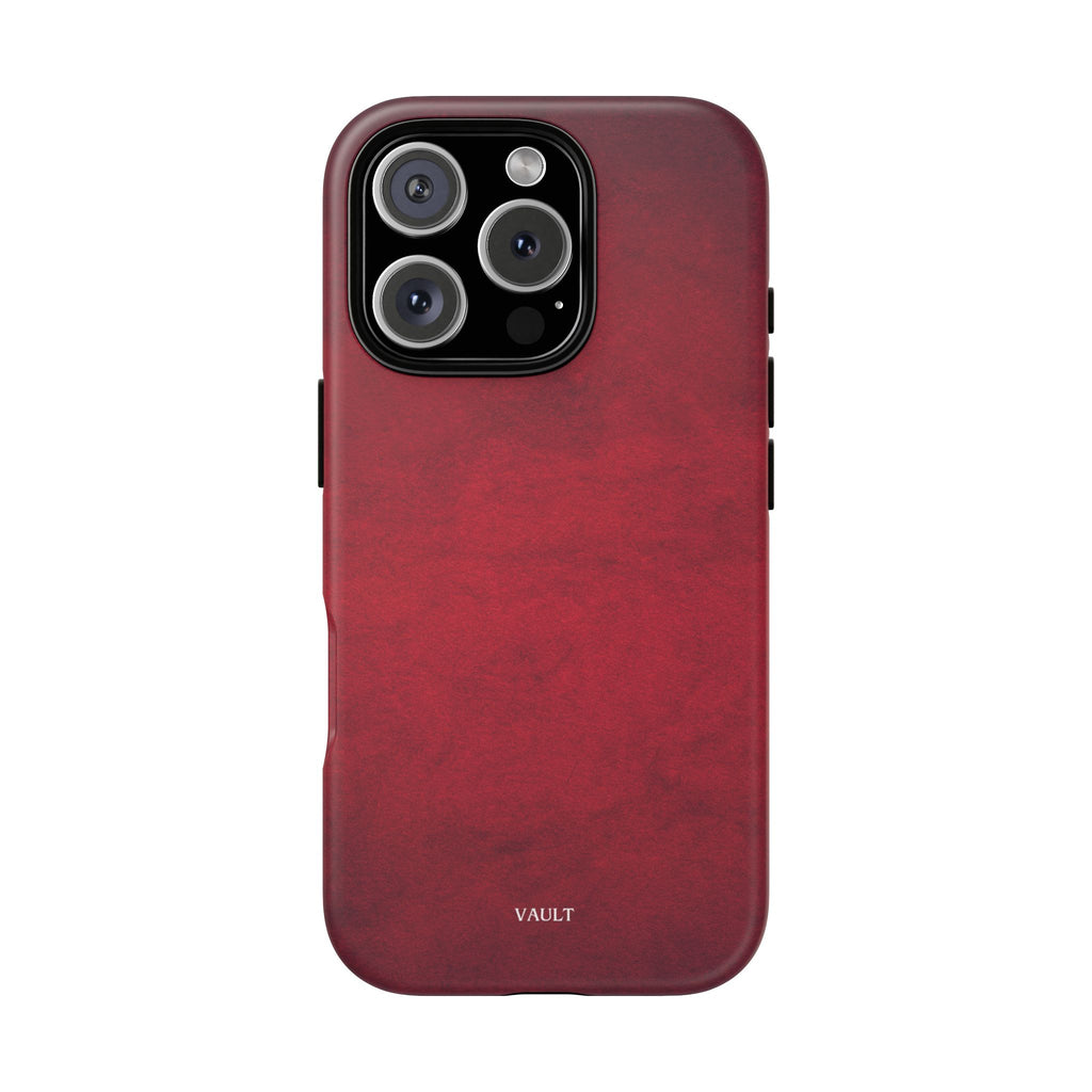 Red Leather Texture Phone Case Impact-Resistant Case
