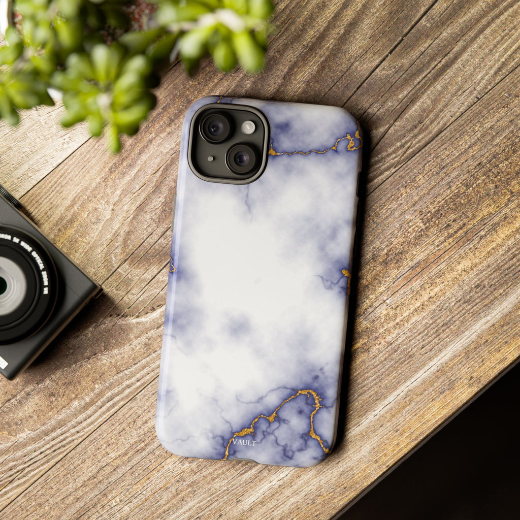 Purple Marble Tough Phone Case with Gold Veins
