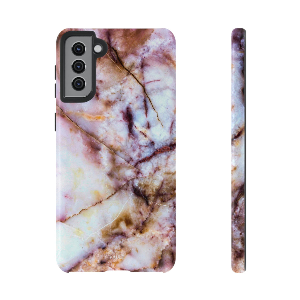 Marble Vein Tough Phone Case — Pink Quartz Protective Cover