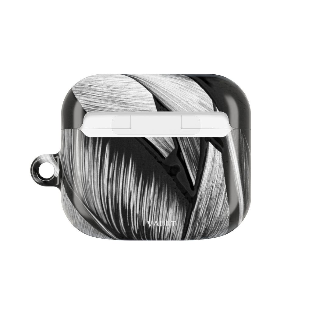 AirPod Case — Monochrome Tropical Leaf Protective Cover