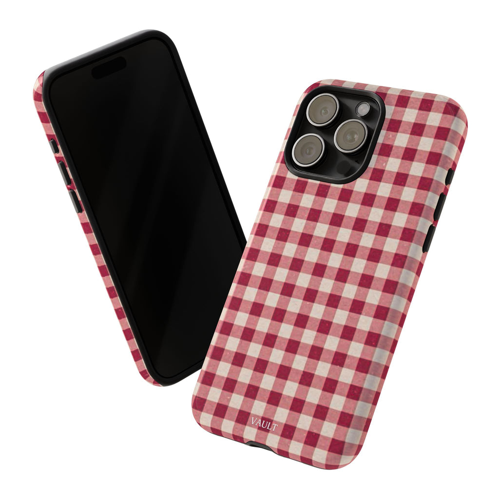 Gingham Phone Case — Red Plaid Tough Case