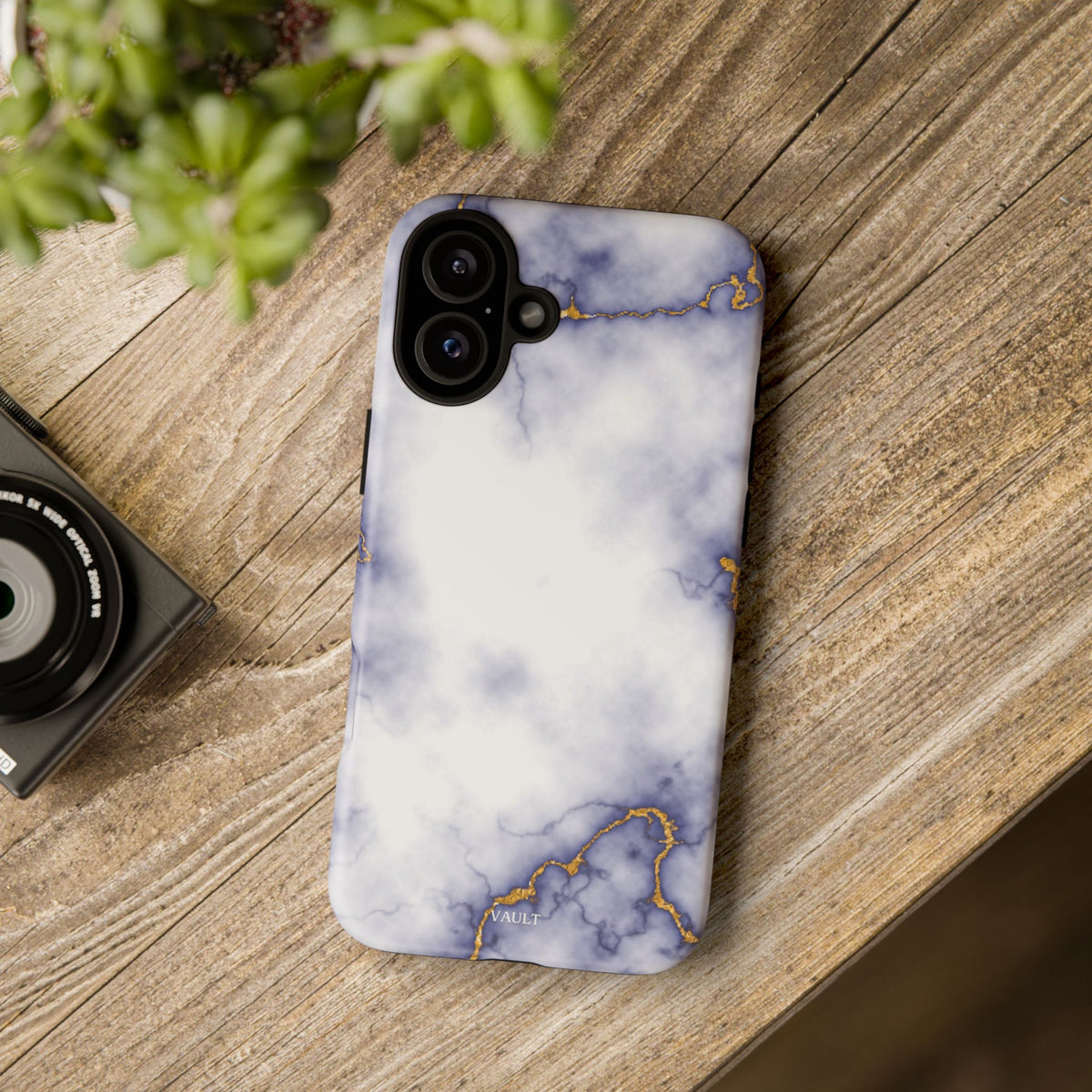 Purple Marble Tough Phone Case with Gold Veins