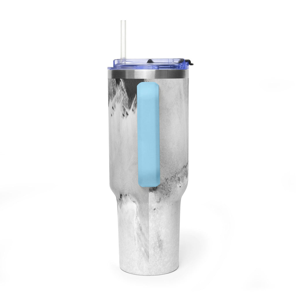 40oz Marble Vacuum Tumbler — Insulated Travel Mug with Handle