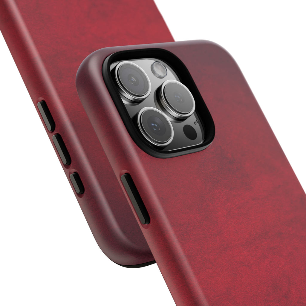 Red Leather Texture Phone Case Impact-Resistant Case