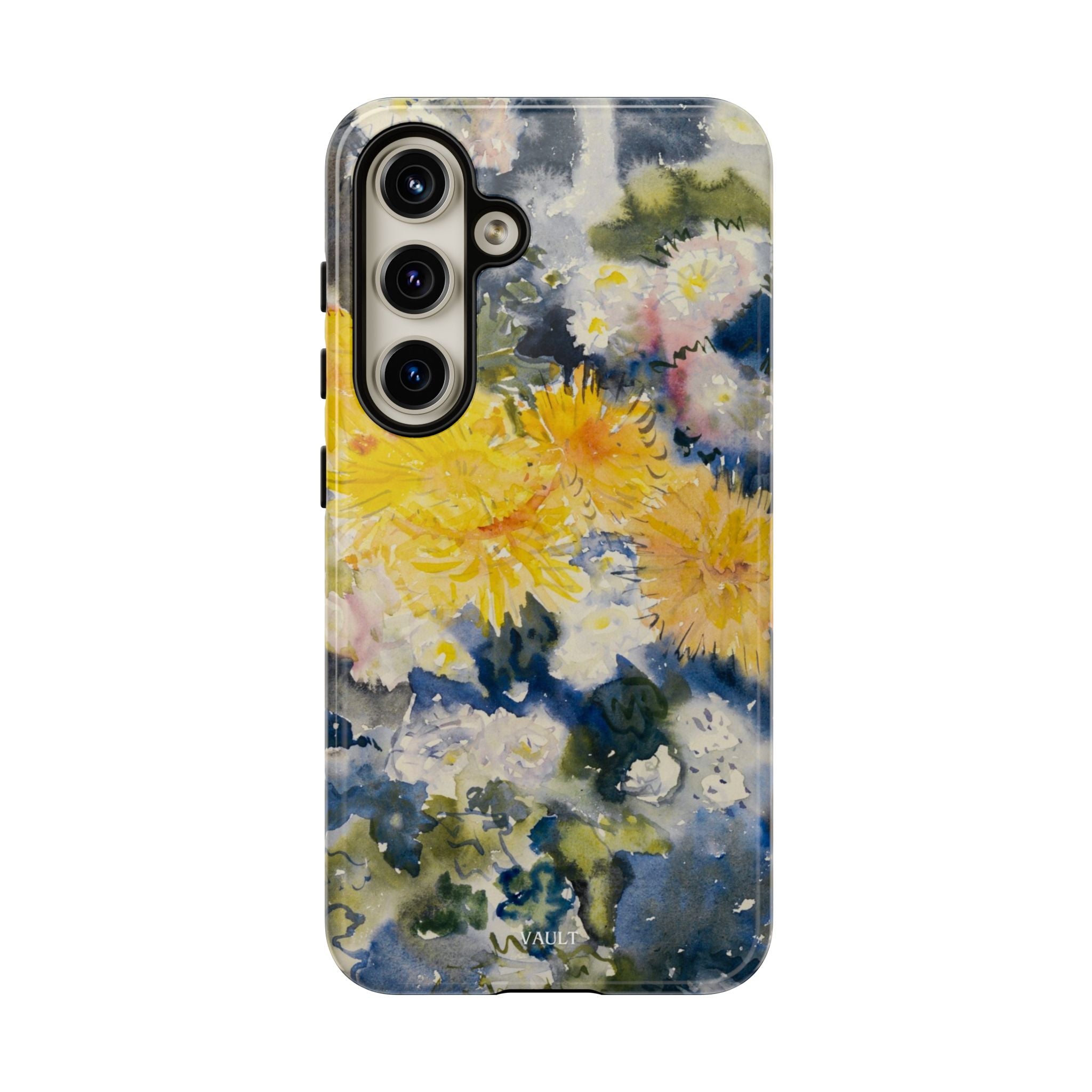 Floral Watercolor Phone Case – Yellow Chrysanthemums Design