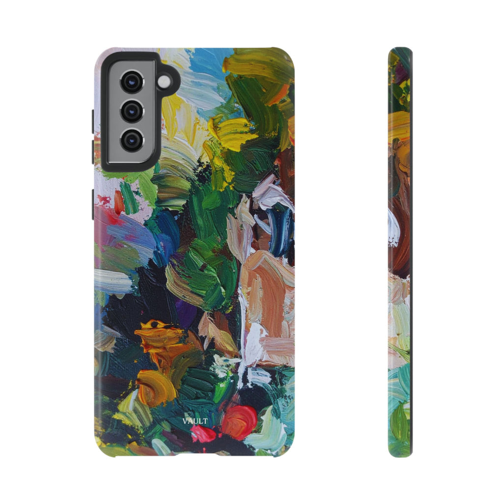 Abstract Paint Brushstroke Phone Case — Colorful Artistic Tough Case