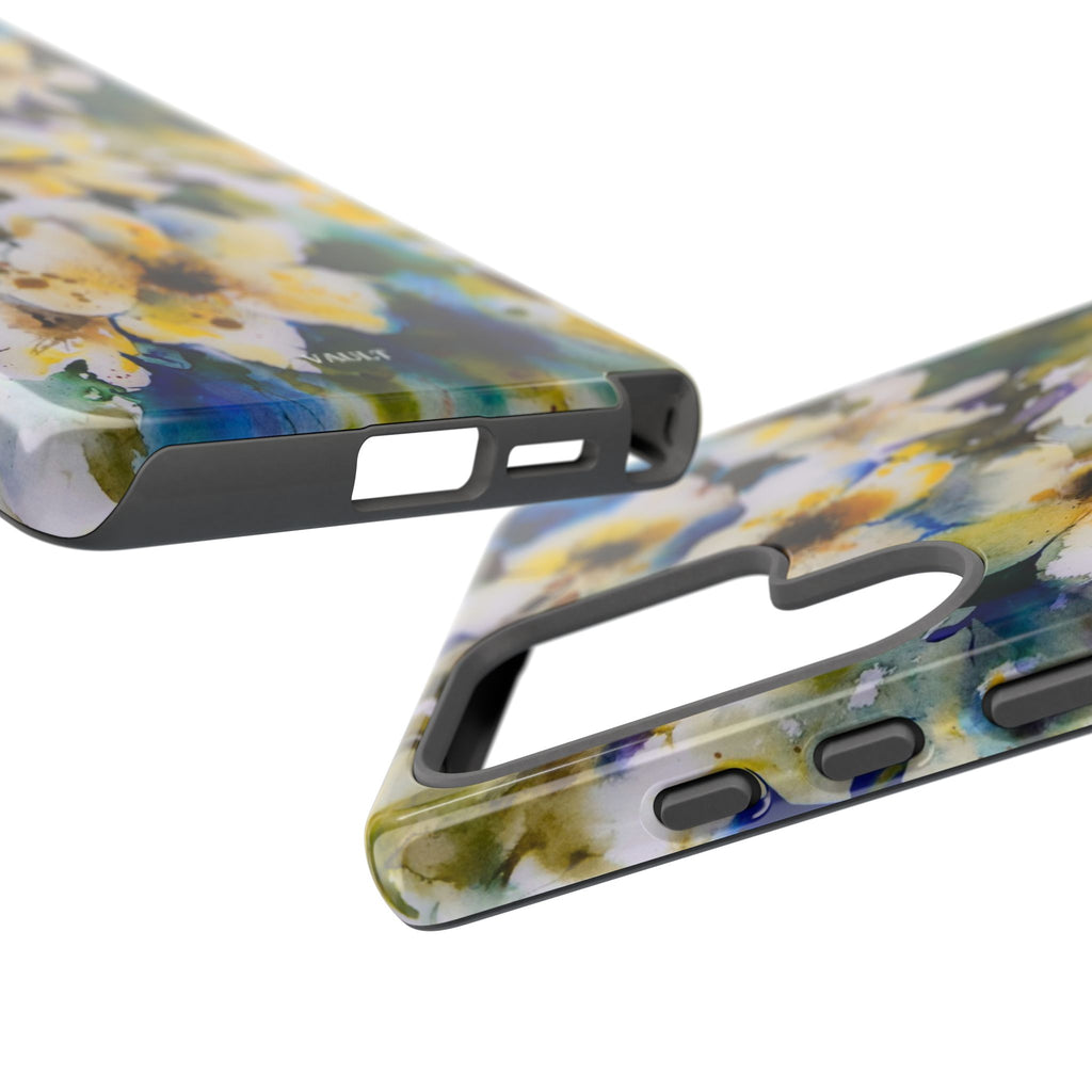 Floral Watercolor Tough Case – Yellow White Blossom Phone Cover