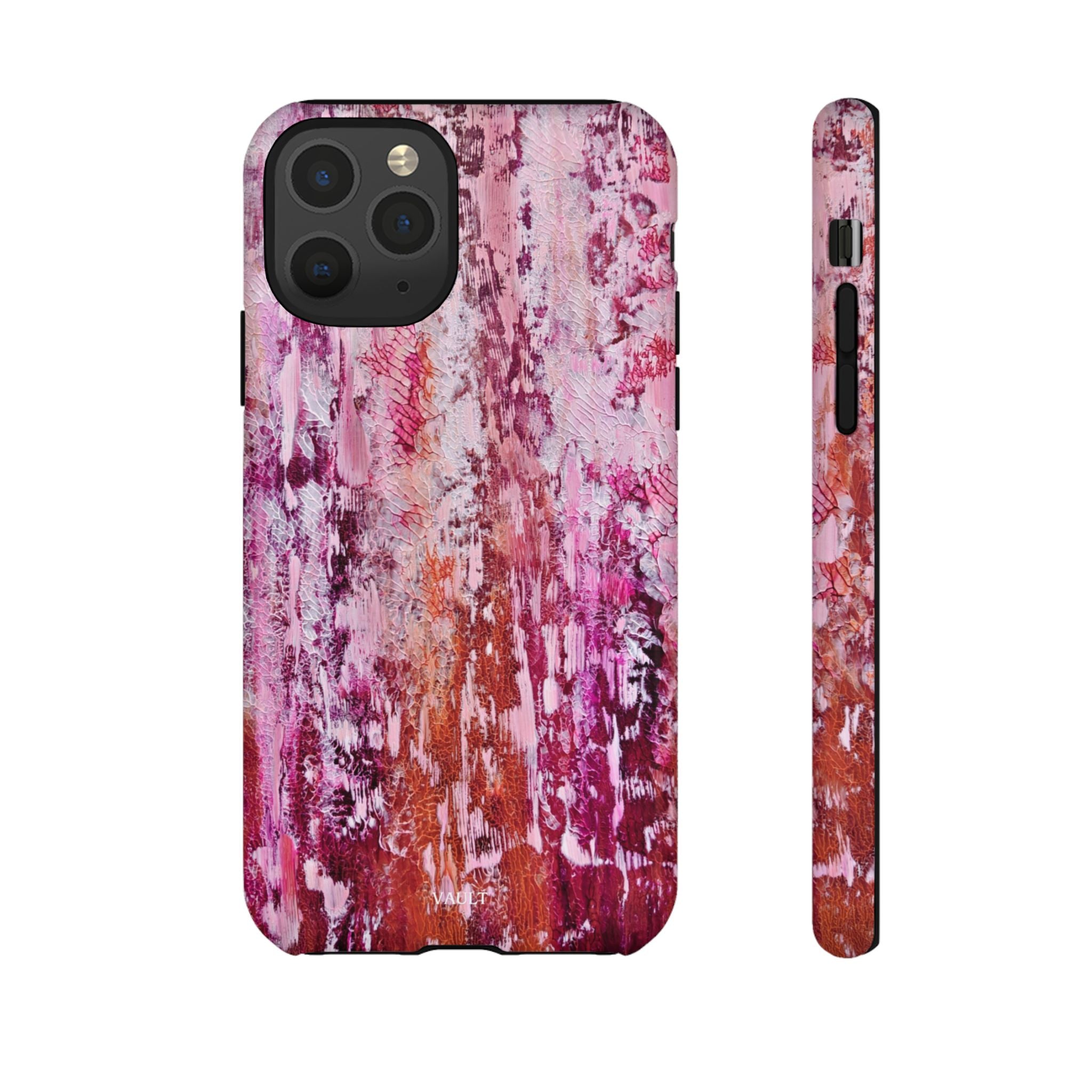 Pink Abstract Art Tough Phone Case — Protective Artistic Phone Cover
