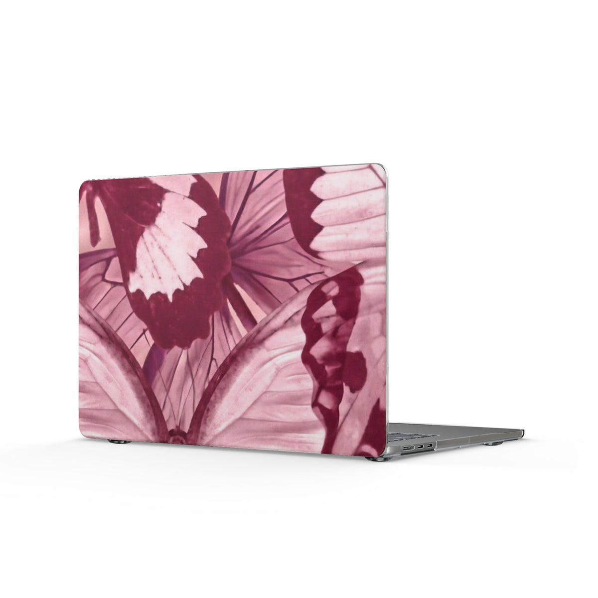 Pink Botanical Butterfly MacBook Case — Floral Laptop Cover