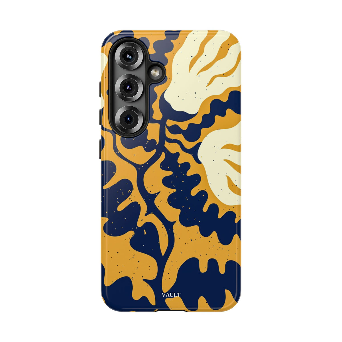 Bold Abstract Floral Phone Case (Navy & Mustard)