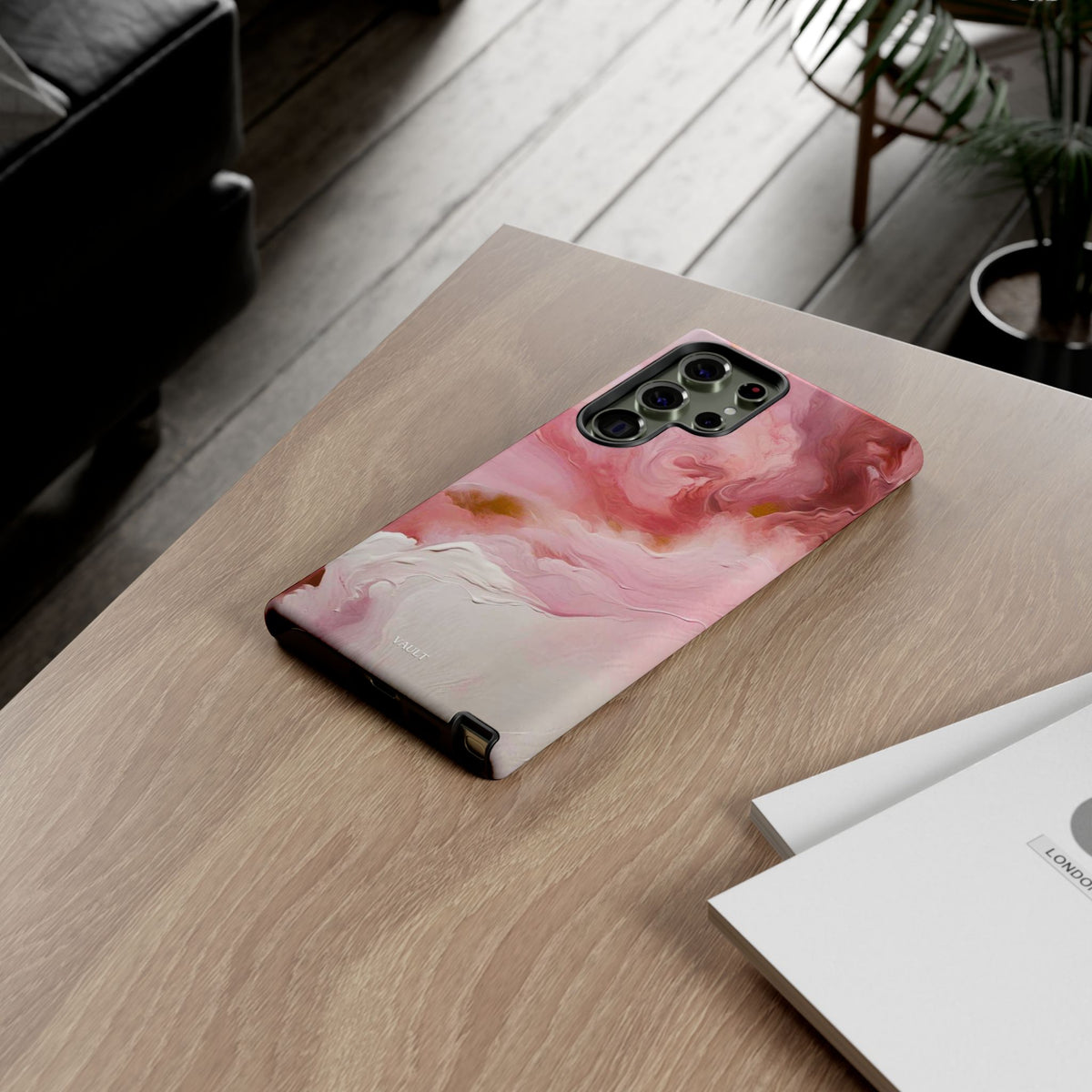 Pink Marble Tough Phone Case — Protective Artistic Phone Cover