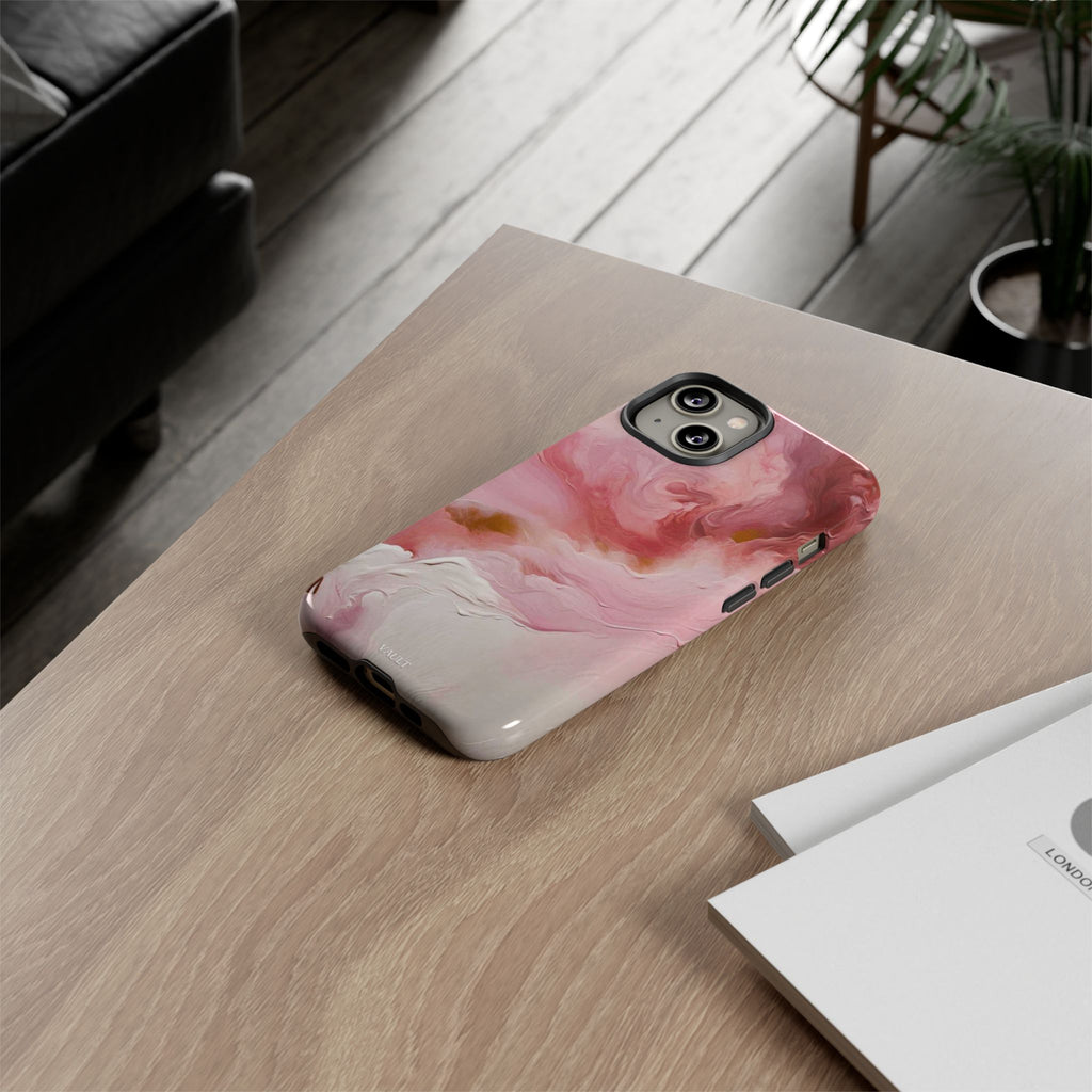 Pink Marble Tough Phone Case — Protective Artistic Phone Cover