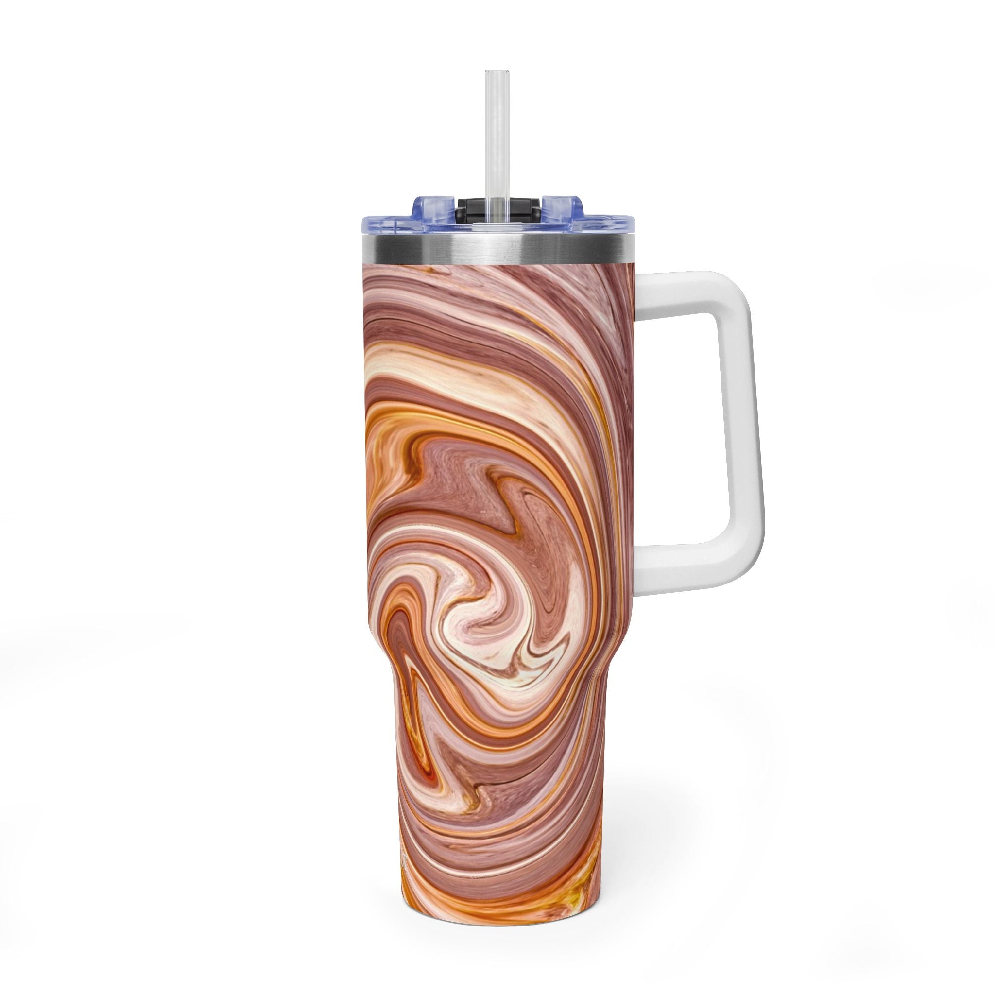 40oz Marble Swirl Thermal Tumbler - Insulated Travel Mug