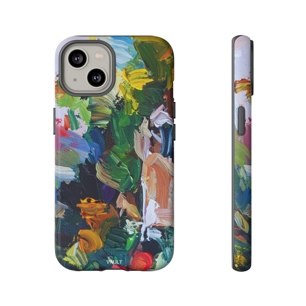 Abstract Paint Brushstroke Phone Case — Colorful Artistic Tough Case