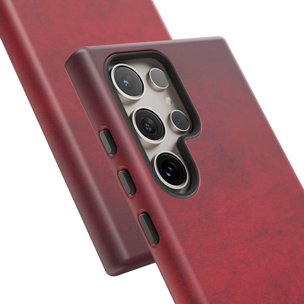Red Leather Texture Phone Case Impact-Resistant Case