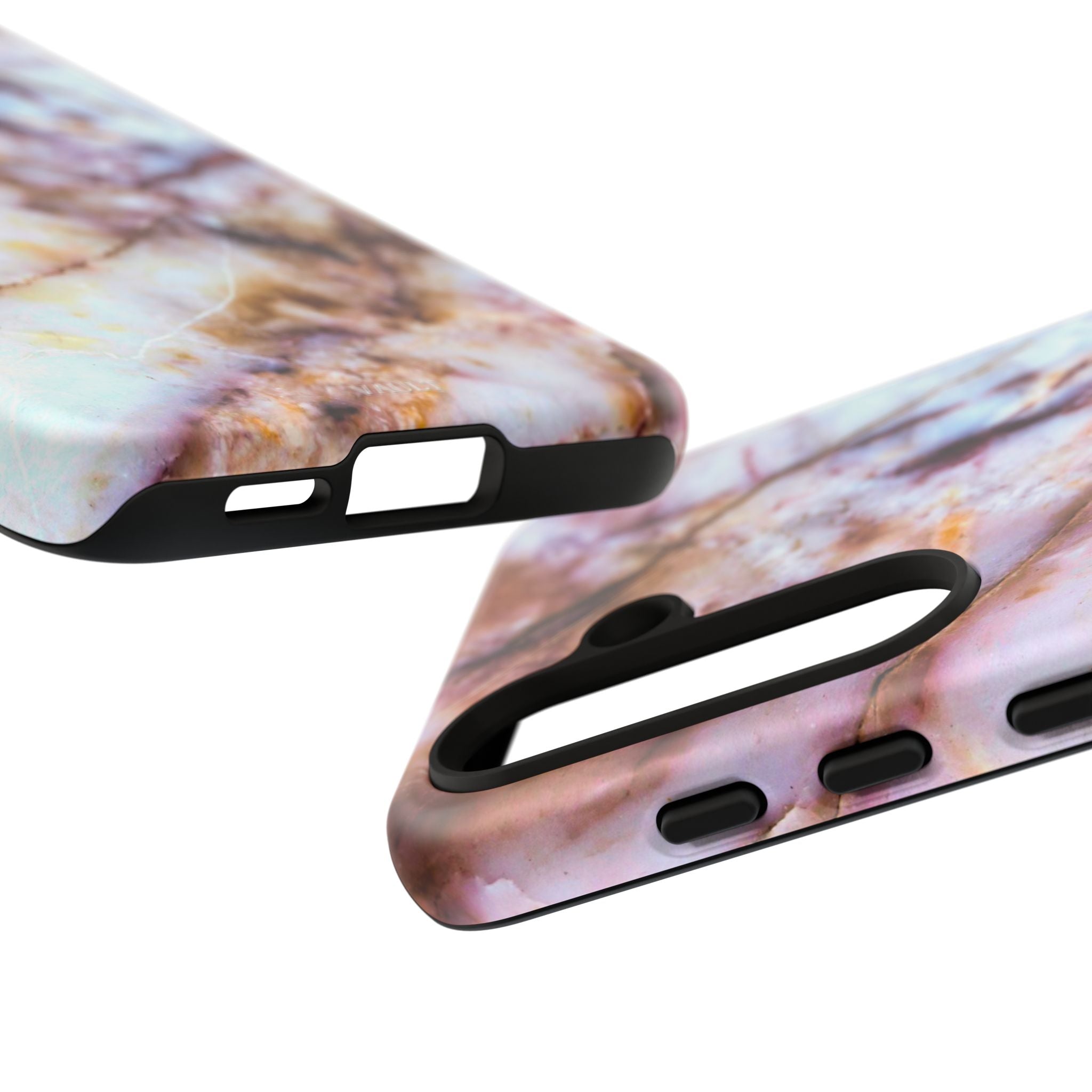 Marble Vein Tough Phone Case — Pink Quartz Protective Cover