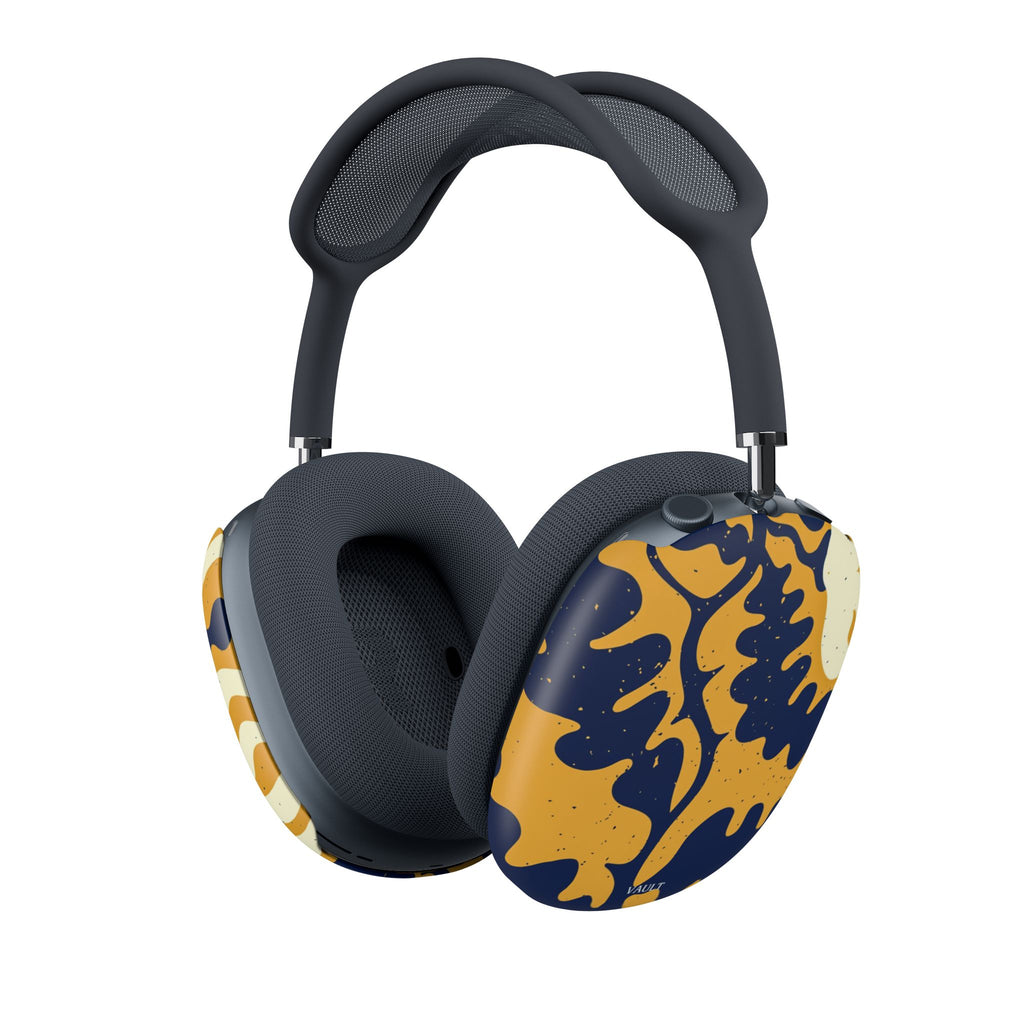 AirPods Max Case — Abstract Navy & Mustard Floral Print