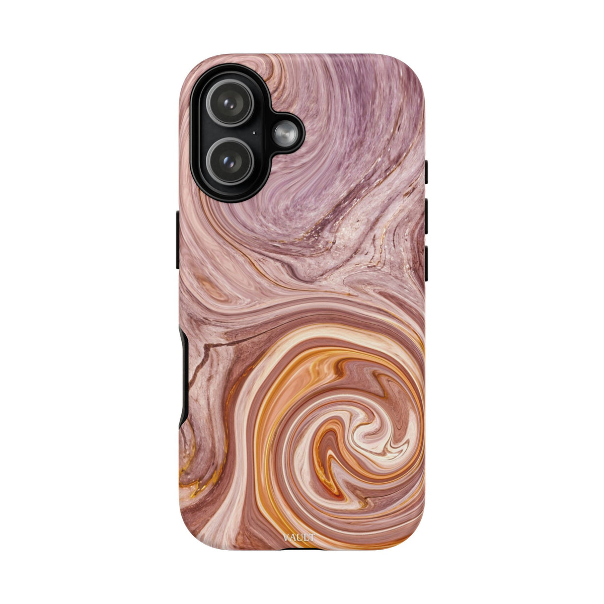 Marble Swirl Phone Case — Pink & Gold Abstract Tough Case