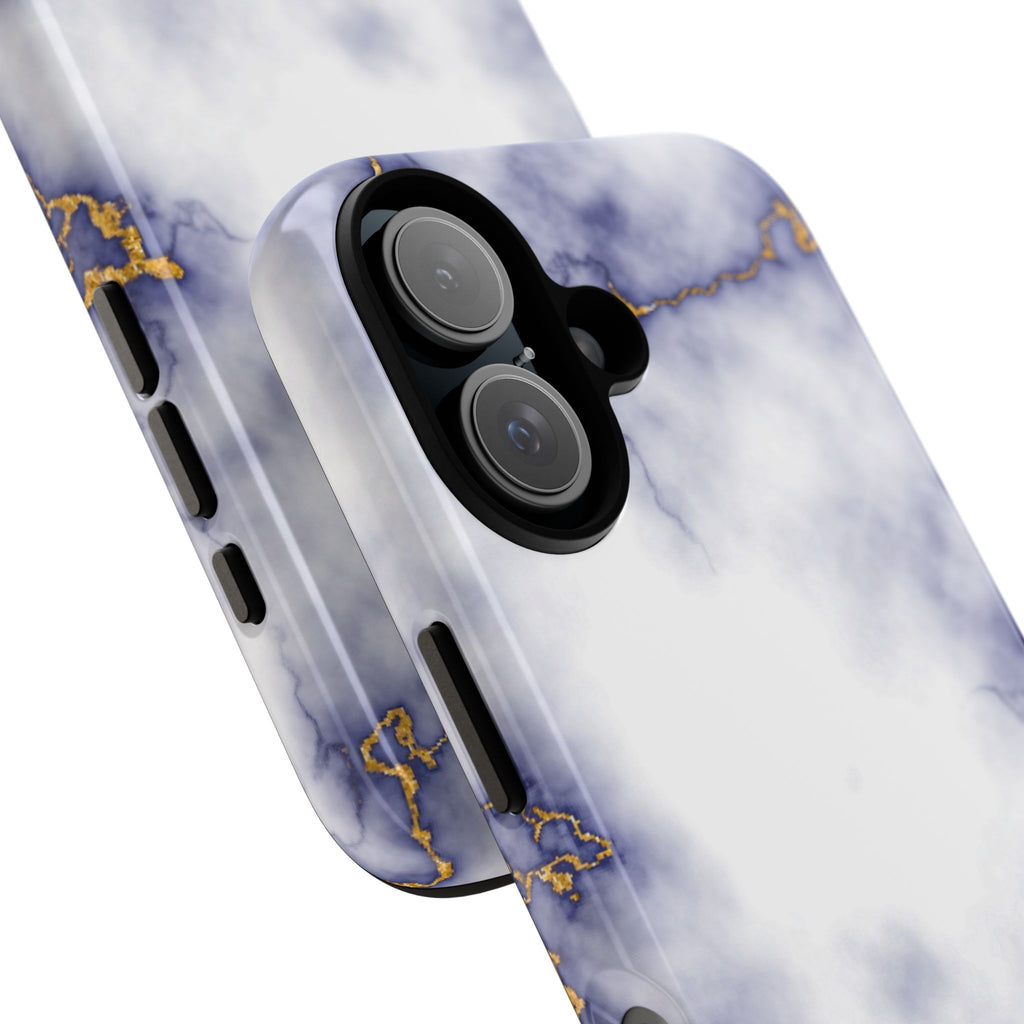 Purple Marble Tough Phone Case with Gold Veins