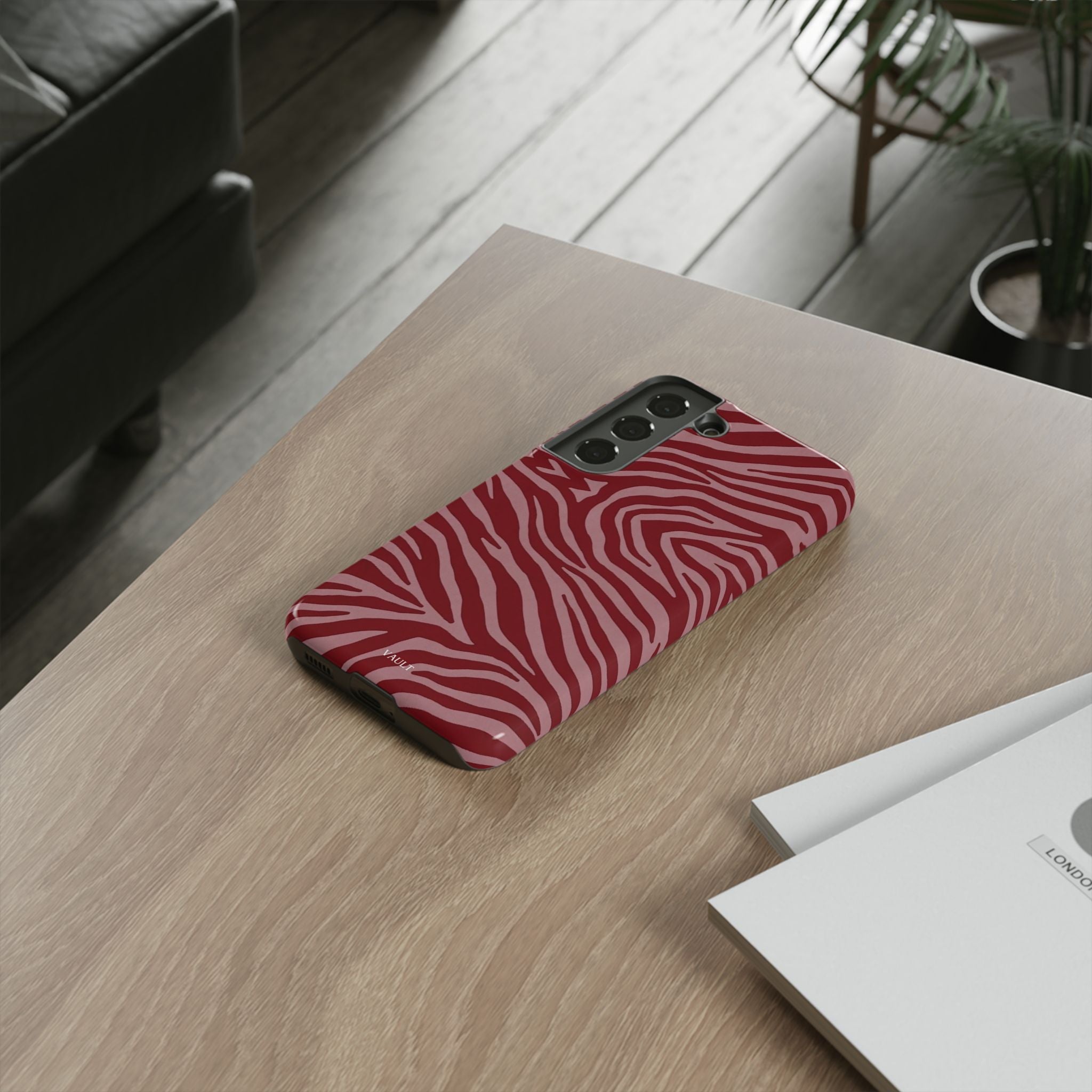 Red Zebra Print Tough Phone Case